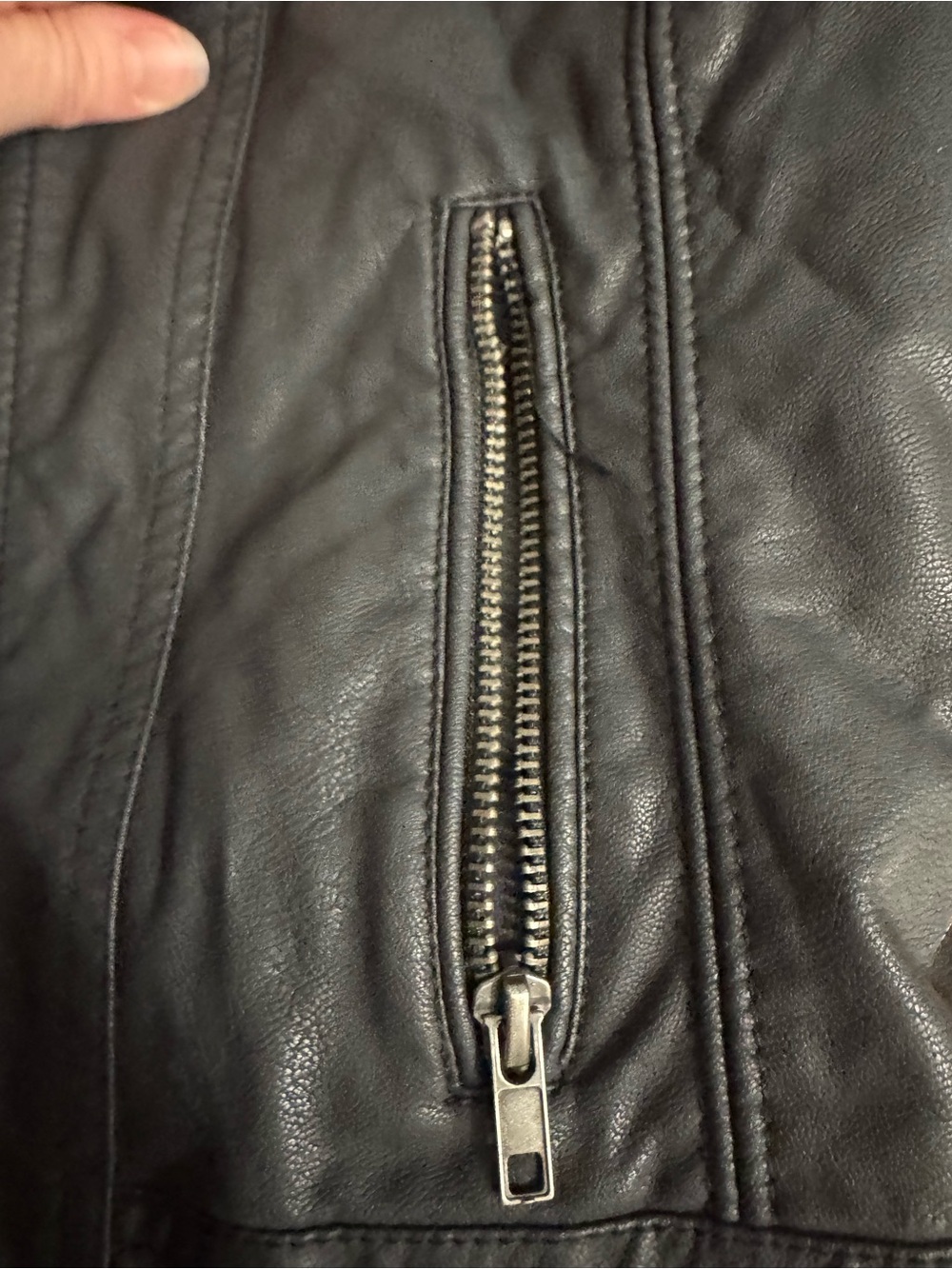 Xhilaration Black Faux Leather Moto Jacket - Picture 3 of 8